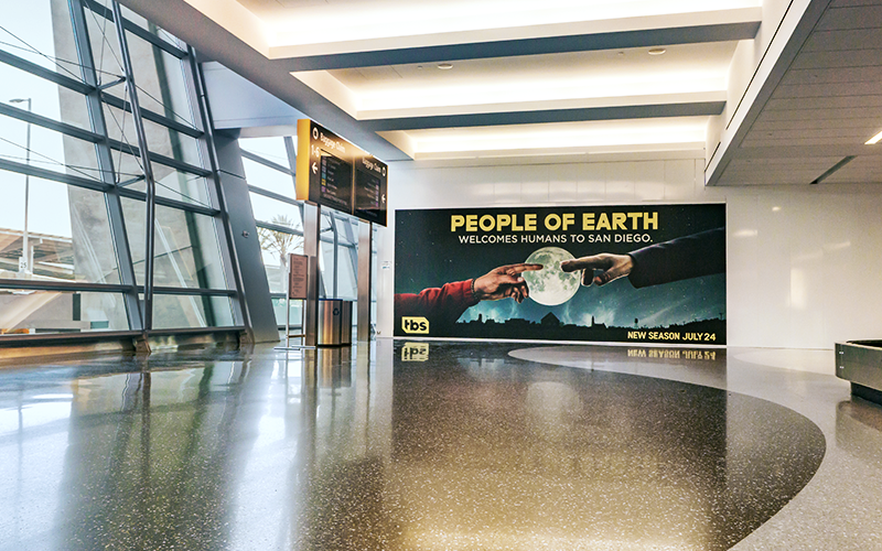 Comic Con Advertising on McCain Walls at San Diego Intl Airport (SAN)