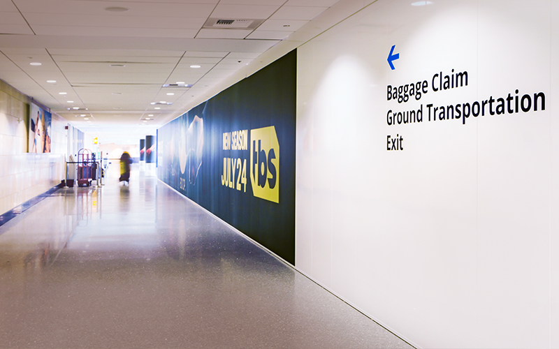 Way Finder Graphics on Temporary Walls at San Diego Intl Airport (SAN)