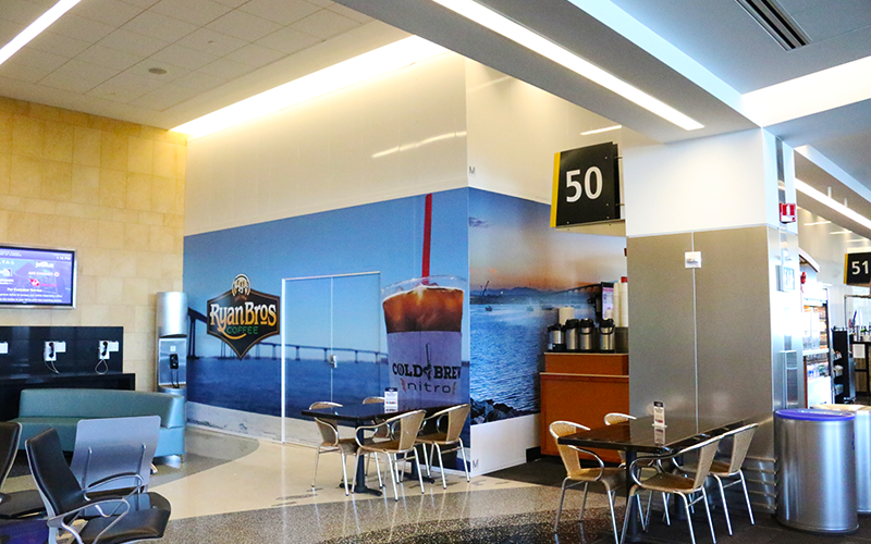 Transit Graphics Wrap Temporary Stacked Walls at San Diego Intl Airport