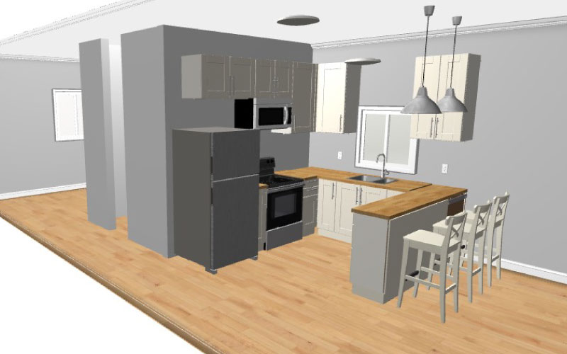 Functional Kitchen (Cabinets, Appliances, Lighting)